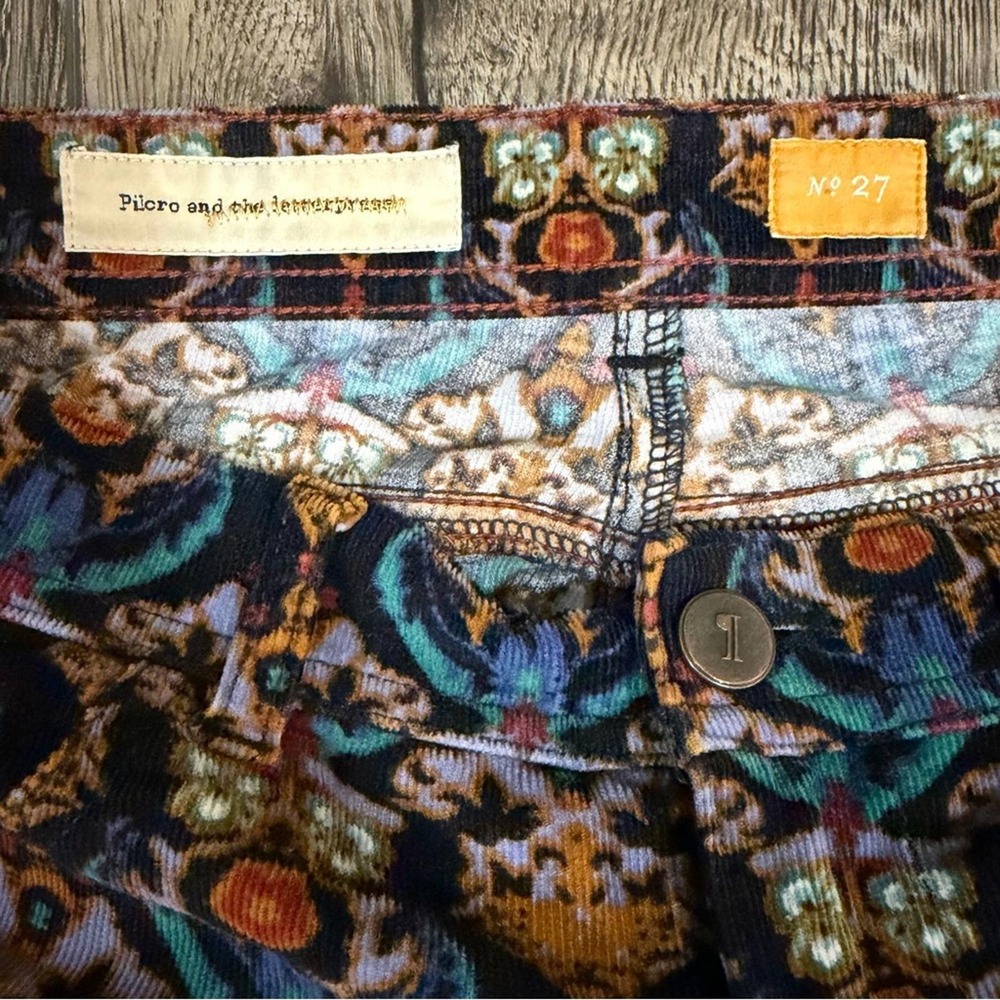 Anthropologie Pilcro & the Letterpress Boho Corduroy Pants Damask Floral 27 - Picture 11 of 13